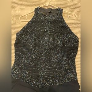 Beaded Women’s Formal Navy Blue Dress